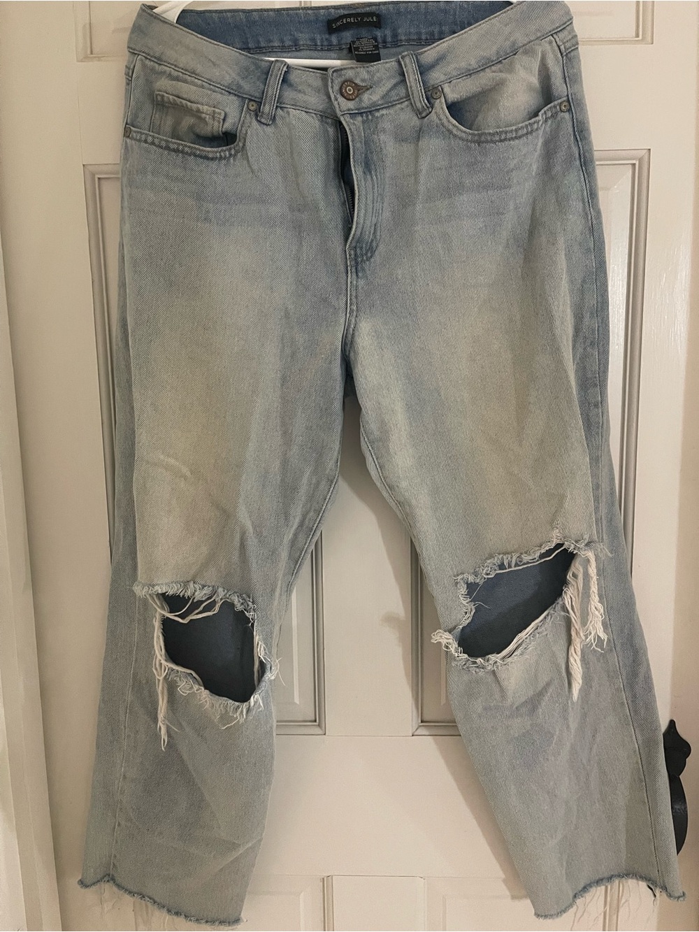 Sincerly Jules Light Wash Distressed Relaxed Jeans